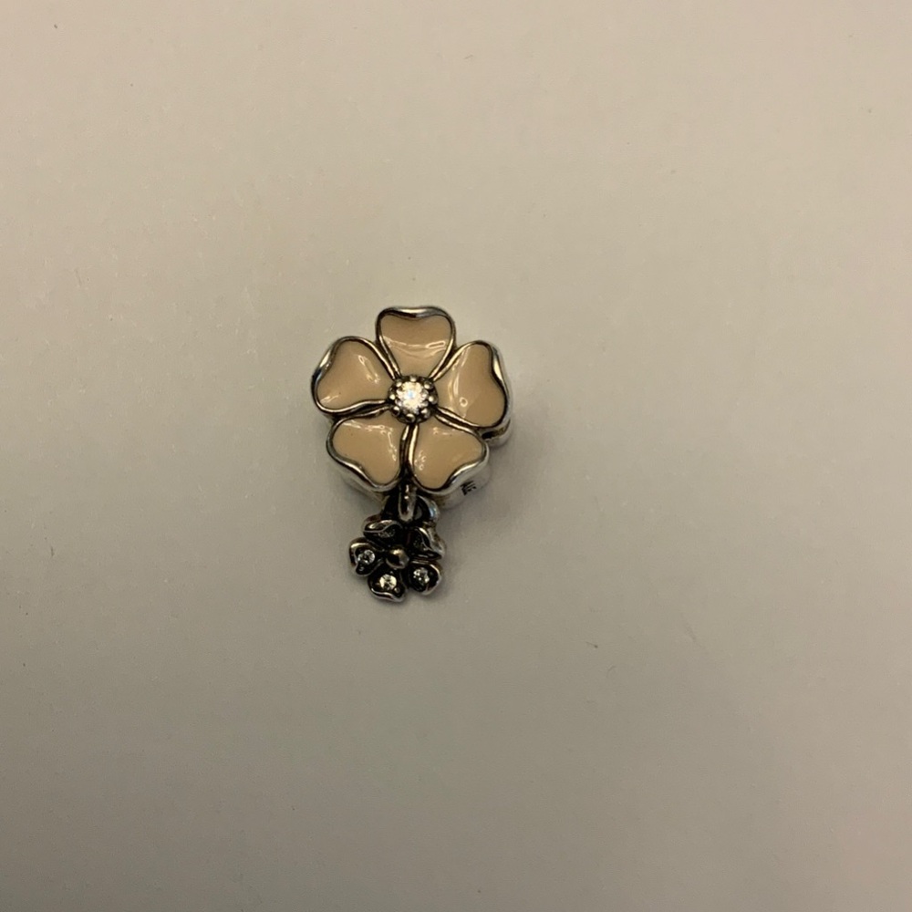 Pandora Silver and Cream Floral Brooch